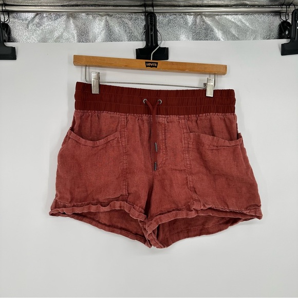 Athleta Red Cabo Linen 4” Shorts Sz 4 - Picture 1 of 5